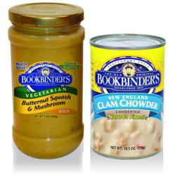 Two of Bookbinder's all natural and gluten-free, gourmet soups